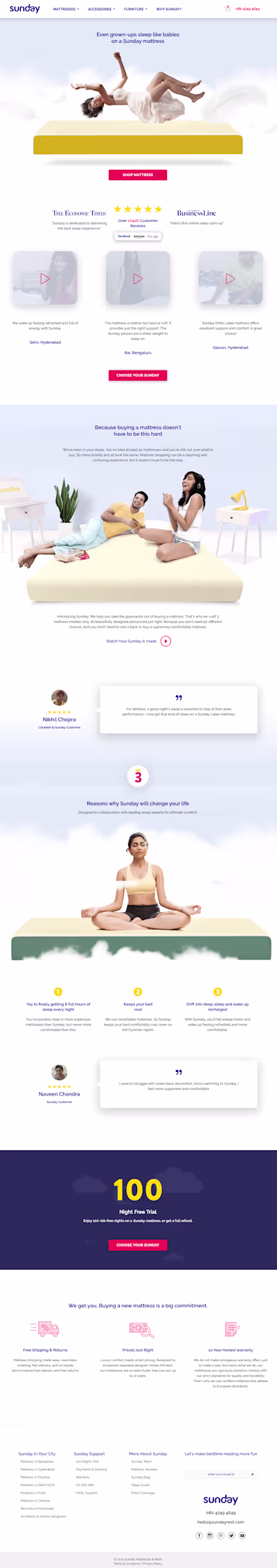 Sunday homepage: I turned mattress copy into a a bedtime promise