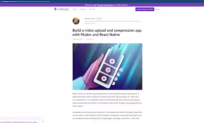 React Native video app 