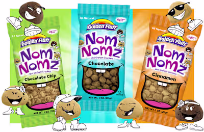 Nom Nomz Snacks Packaging Design