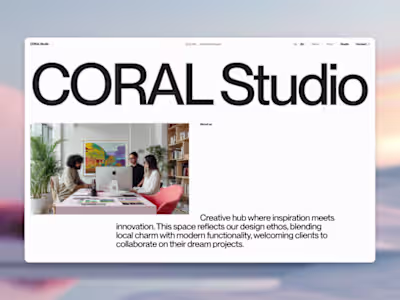 CORAL Studio | Interior Design Studio Website Concept