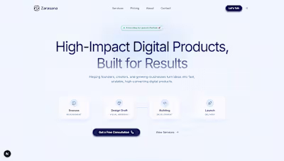 A minimalistic landing page for