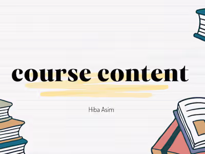 Course content creation