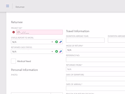 Returnees reintegration information management system