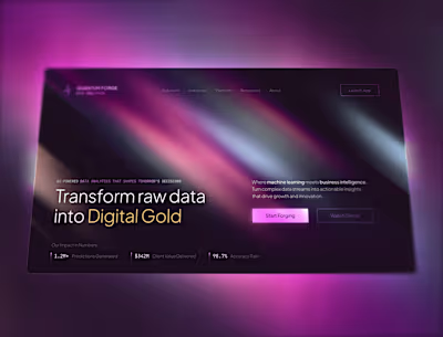 Forge Data Analytics Landing Page
