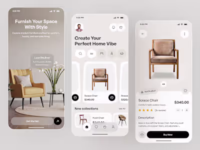 Premium Furniture App UI Design