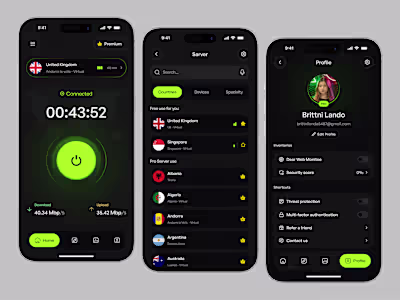 VPN Mobile App Design