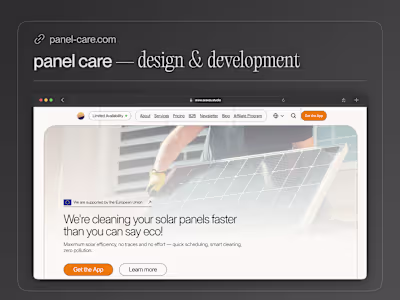 panel care — design & development