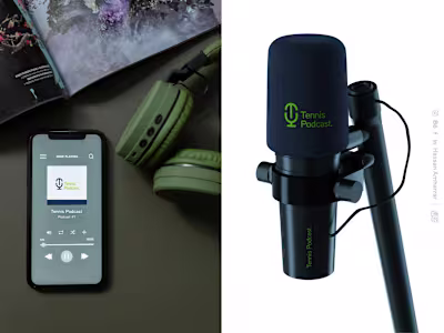 Tennis modern podcast logo design