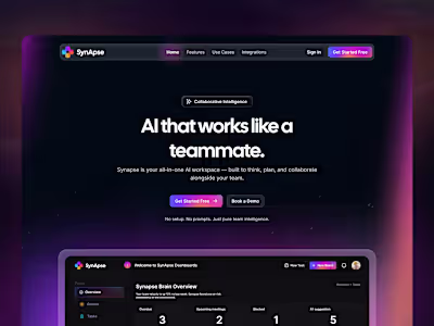 AI SaaS Website & Dashboard Design