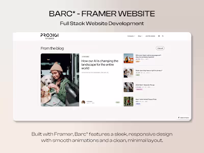 Barc - Framer Website Development