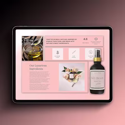 Tidy Beauty, Skincare E-commerce Website Created a refined, ...