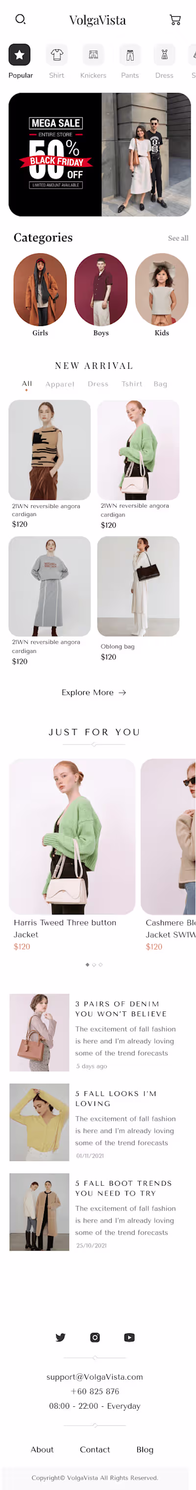 UI design for  fashion Mobile App