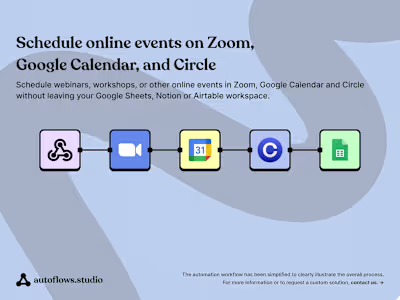 Schedule online events on Zoom, Google Calendar, and Circle