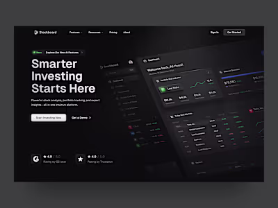 Here is my hero section exploration for Saas Stock Investmen...