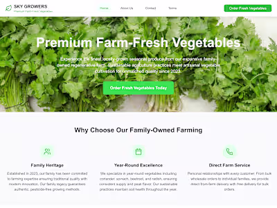Sky Growers Farm Website Development
