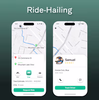 This Client Needed a Sample look of a Ride Hailing mobile sc...