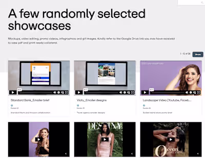 Vimeo account with various showcases.