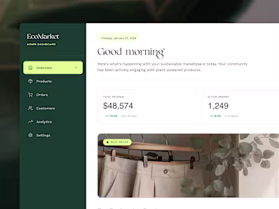 EcoMarket Admin Dashboard