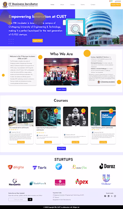 Dynamic web landing page design (ITBI, CUET) by Jiaul Hossain o…