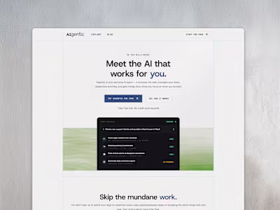 AI agent landing page
