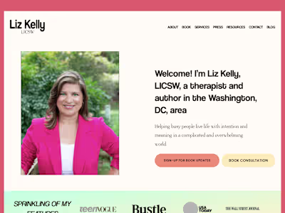 Web Design for Liz Kelly, LICSW