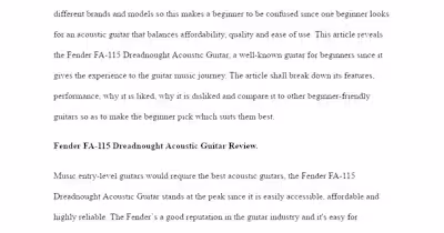 Fender FA-115 Dreadnought Acoustic Guitar Review