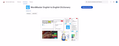 WordMaster English to English Dictionary Chrome Extension