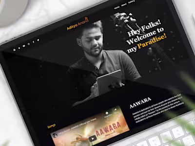 Website Design -Aditya Anand I Singer, Composer & Music Producer