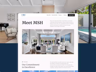 MSH Construction — Figma Design & Framer Web Dev 💻