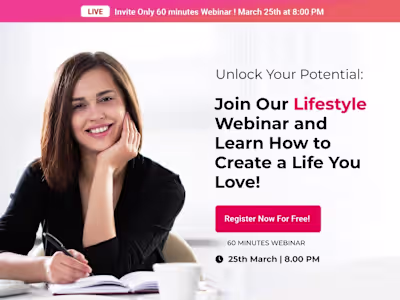 Lifestyle Webinar Landing Page Design