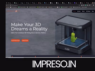 3D Prinitng Brand Impreso.in Website