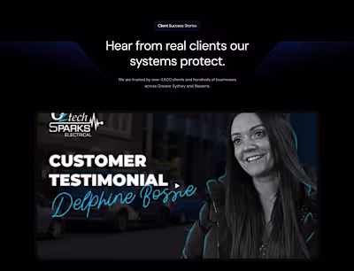 Framer Landing Page for Oztech Sparks Security