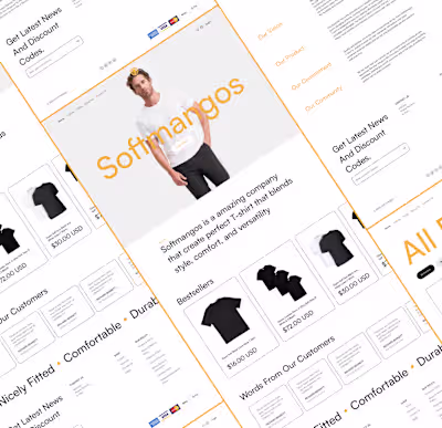 T-shirt ecommerce website design