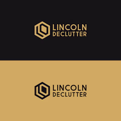 A clean, minimal logo that represents decluttering, organiza...