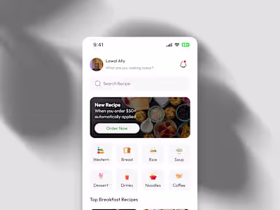Cooking recipe mobile app