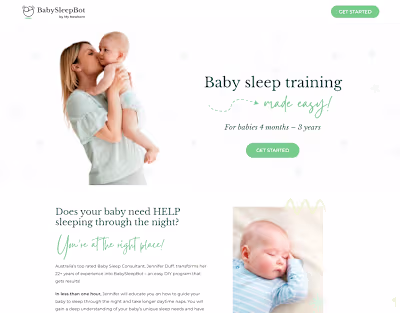 Sales Page for Baby Sleep Training