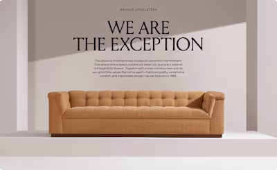 Arhaus Furniture Upholstery Landing Page