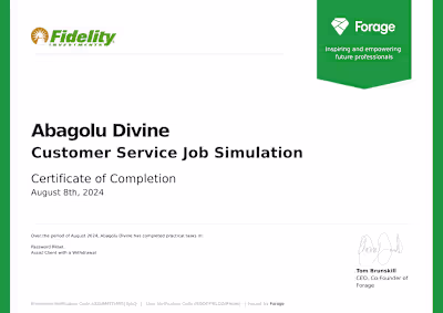 Fidelity Investments - Customer Service Job Simulation