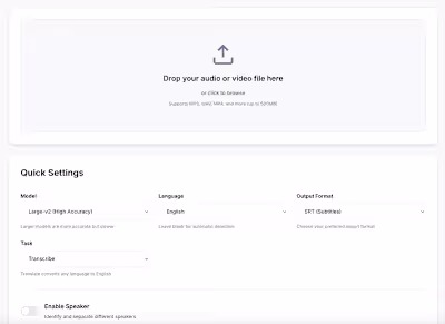 AI-based Multi-language Transcription App