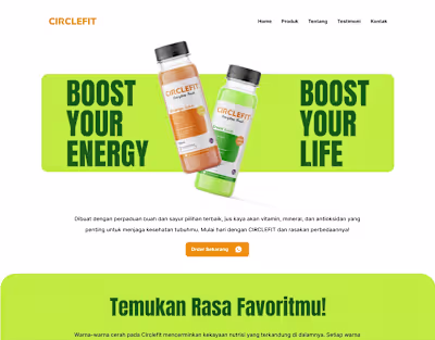 CIRCLEFIT Juice Website Homepage UIUX Design
