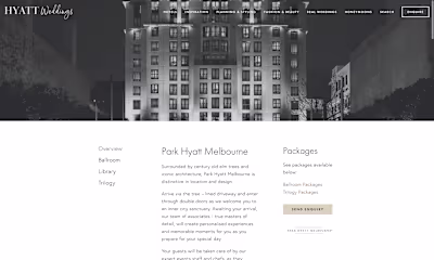 Hyatt Weddings | Website Design