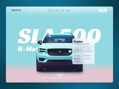Delta Car - Hero section concept (Freebie)
