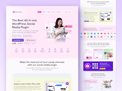 WP Social Ninja WordPress Plugin - Full Website Redesign