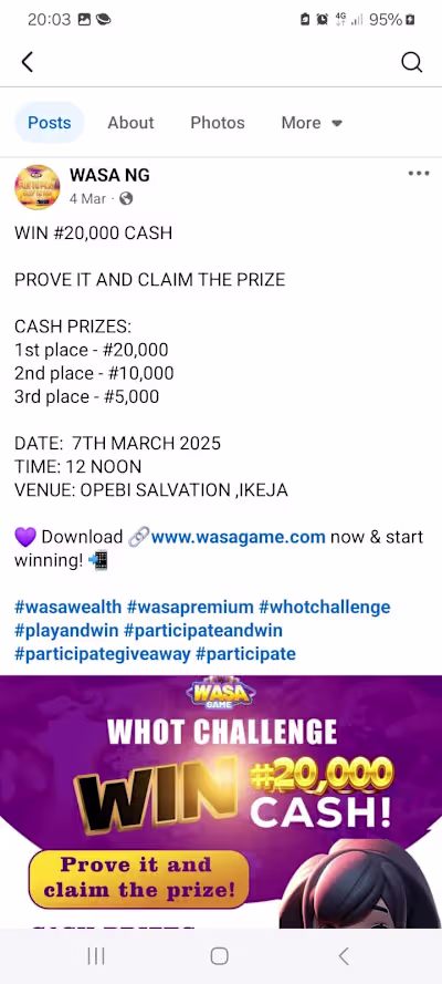 WASA GAME LIVE MTT CHALLENGE