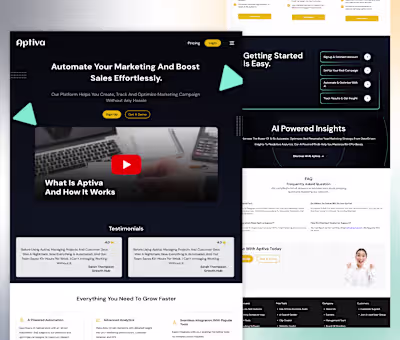 SaaS marketing website landing page.