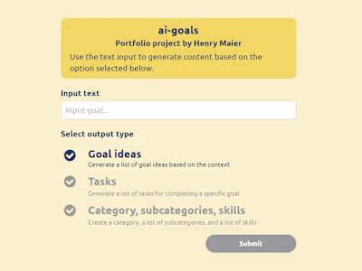 AI-powered goal generator