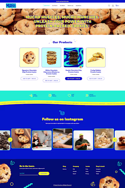 Protein Cookies Shopify Design and development from scratch