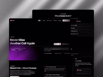 Audia - AI Call Agent Landing Page