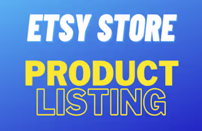 Etsy store set up and product listing