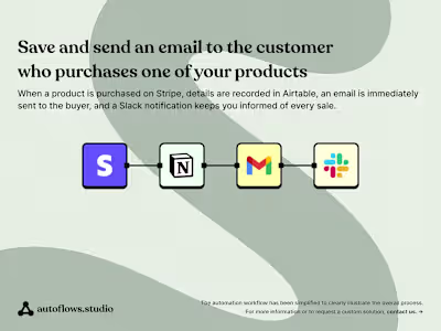 Save and send an email to the customer